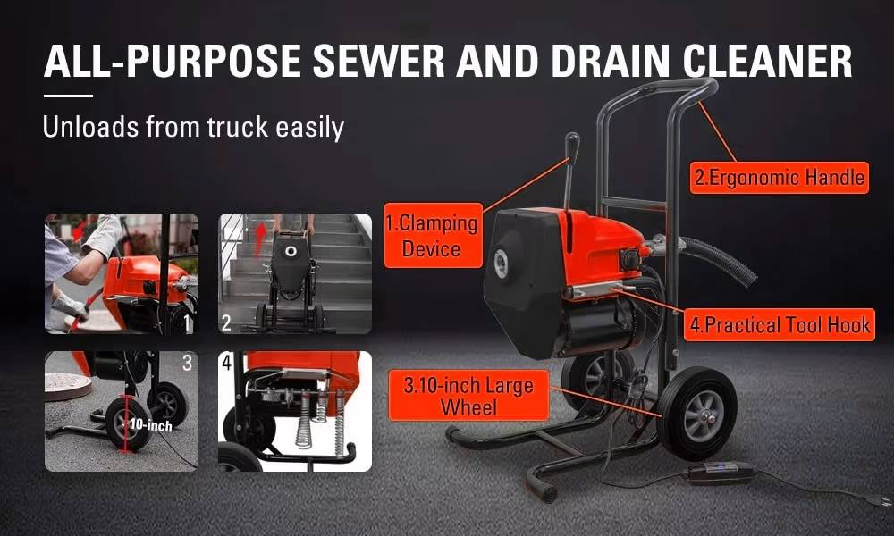 เครื่องทะลวงท่องูเหล็ก IRON SNAKE รุ่น AN-200A งูเหล็กทะลวงท่อ เครื่องล้างท่อไฟฟ้า