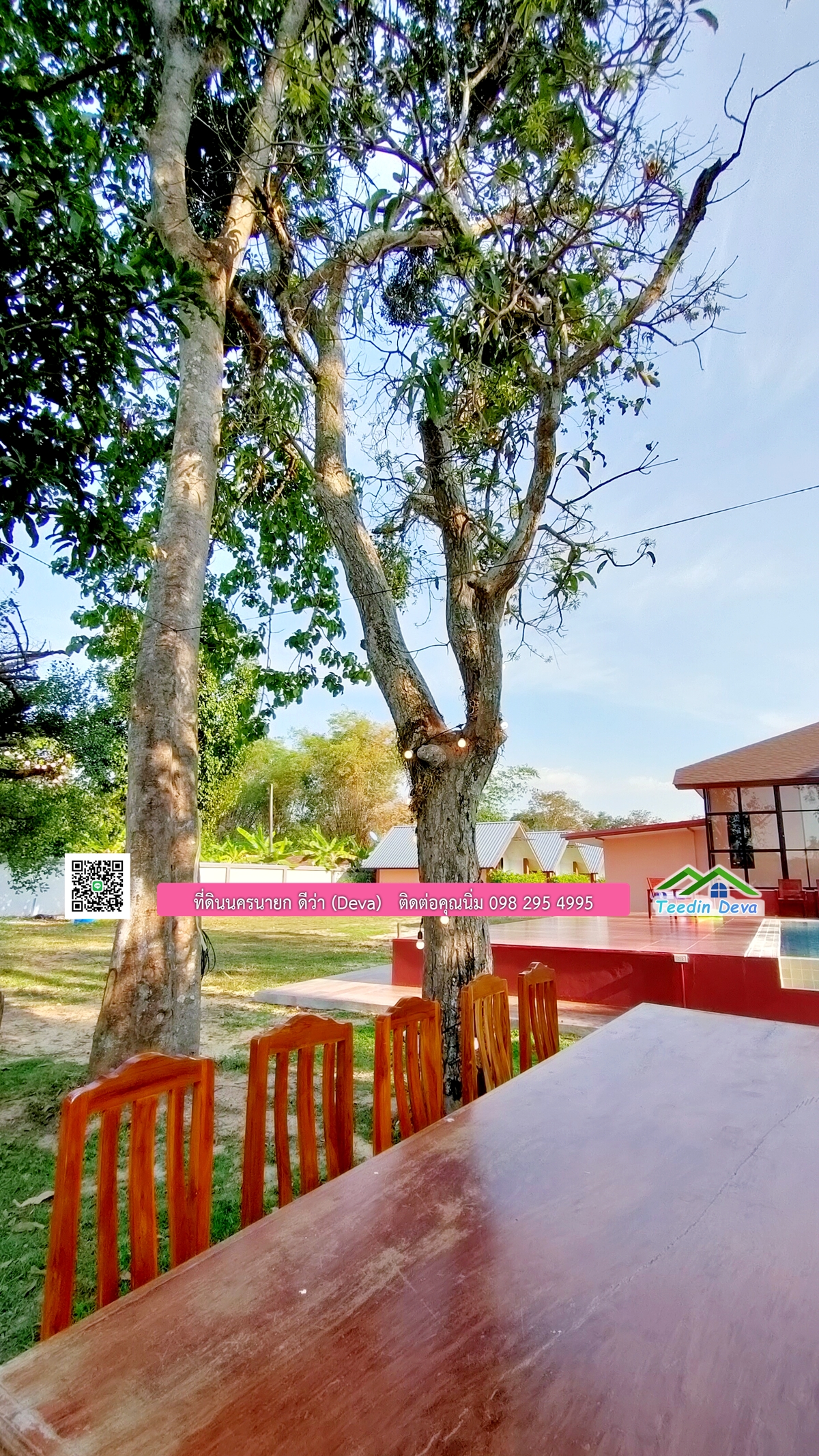 ขายรีสอร์ทพลูวิลล่า ติดแม่น้ำนครนายก สวยงามมาก เนื้อที่ 1 ไร่ 2 งาน 50 ตารางวา อ.เมือง จ.นครนายก