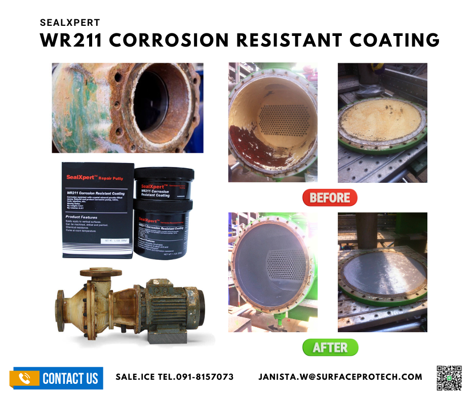 WR211 Corrosion Resistant Coating สารเคลือบป้องกันการกัดกร่อนจากกรดด่าง อีพ็อกซี่เคลือบปั๊ม เคลือบใบพัด-ติดต่อฝ่ายขาย(ไอซ์)0918157073ค่ะ