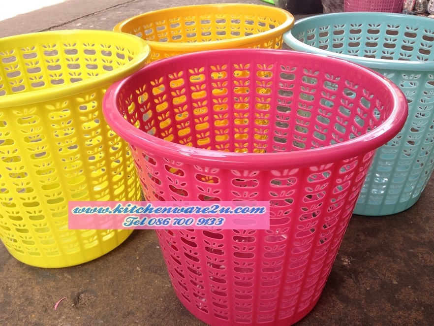 P07965 ตะกร้าผ้าลายแอบเปิ้ล สีสวย เกรดเอ (ราคาส่งต่อ 1 โหล: 12 ใบ)