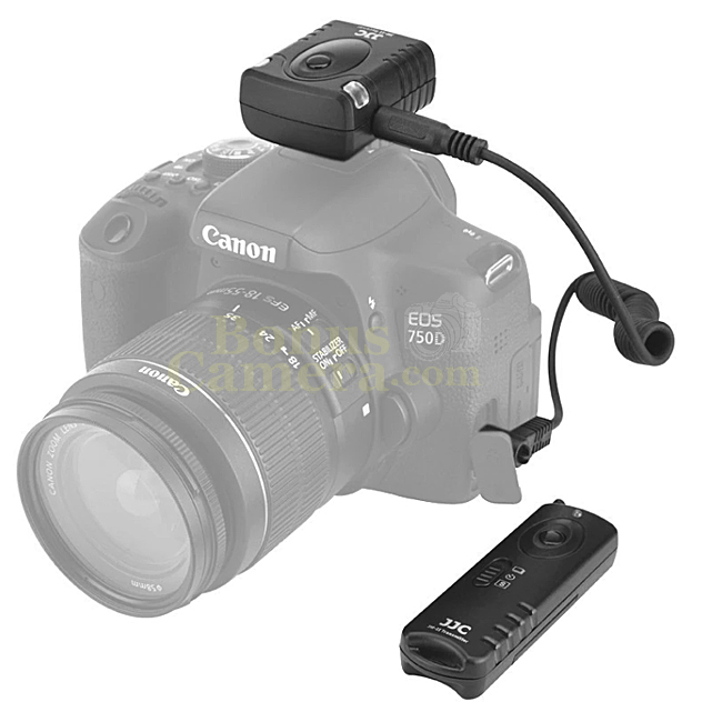 JM-C(II) รีโมตคอนโทรลไร้สายแคนนอน EOS 500D,550D,600D,650D,1200D,1300D,1500D,2000D, Kiss X3,X4,X5,X6i,X70,X80,X90 PowerShot G1X,G1X II,G1X III,G3X,G5X,SX60 HS,G16 Canon Wireless Remote