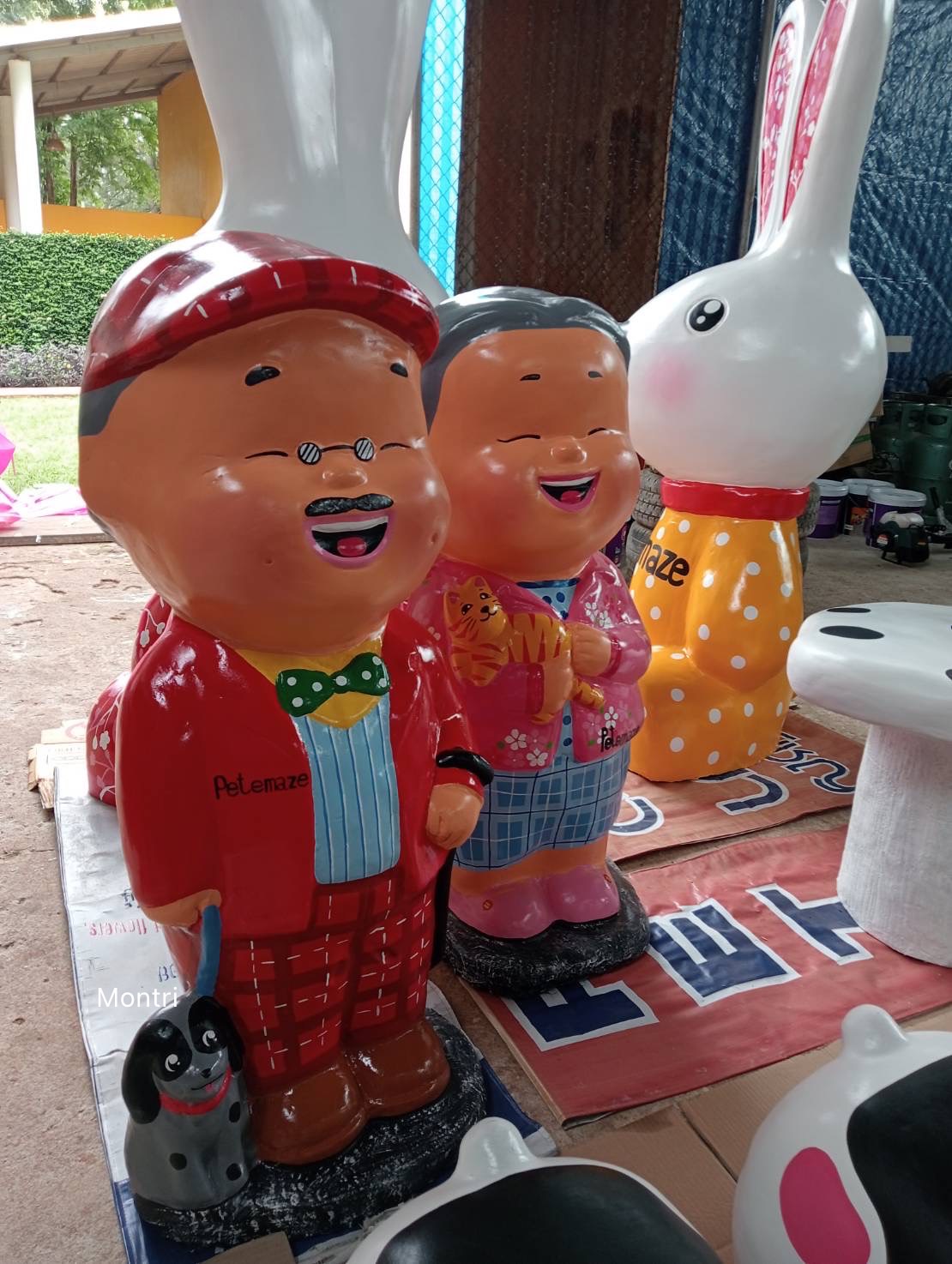 รูปปั้นตายายแต่งร้าน รูปปั้นแต่งสวน ความสูง 120 cm. จำนวน 1 คู่ รูปปั้นตายาย ตุ๊กตาแต่งสวน ตุ๊กตาตกแต่งสวน