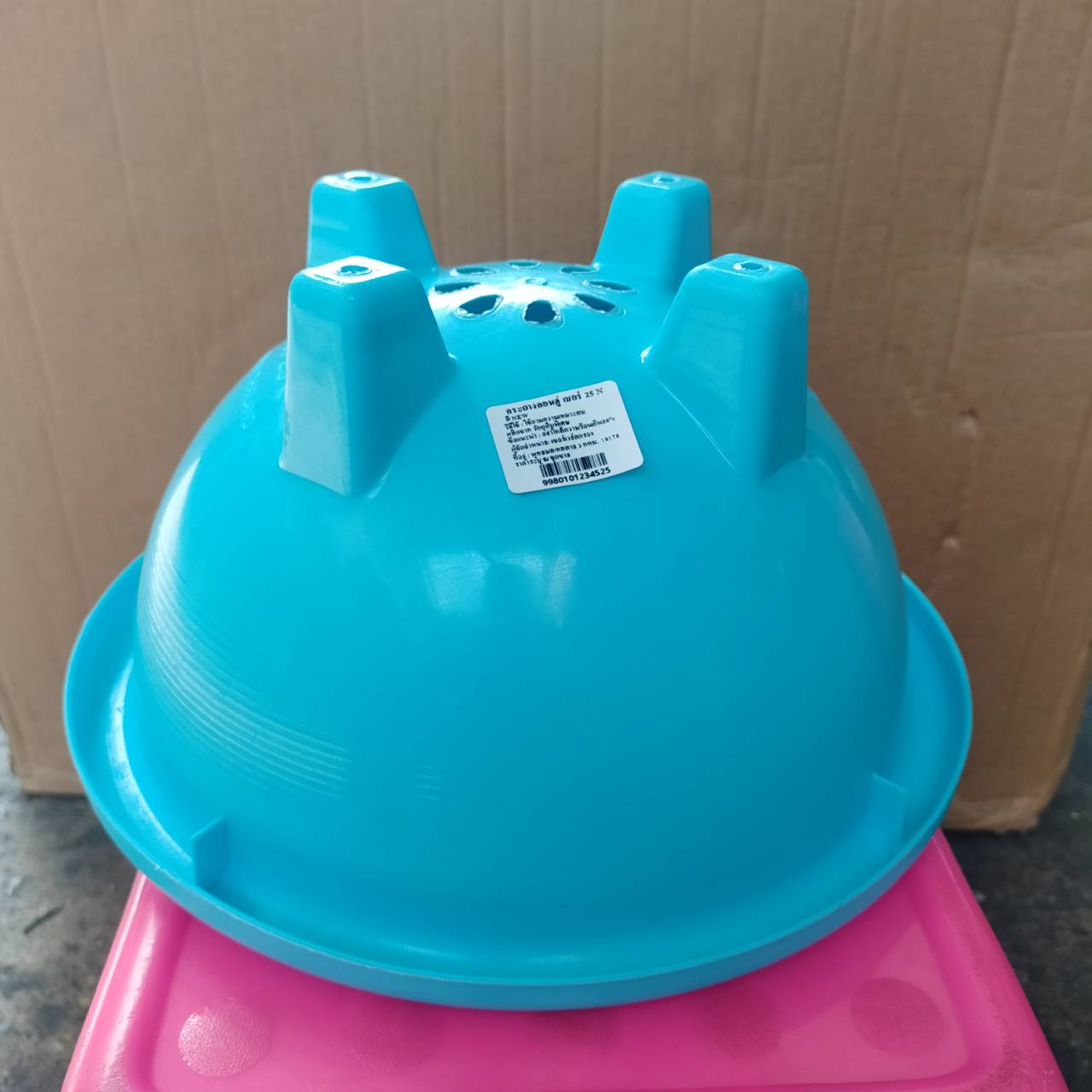 P05207 กระถางต้นไม้กลม สีขาว (27*27*13 cm) No.25 ราคาขายส่งต่อ 1 โหล : 12 ใบ