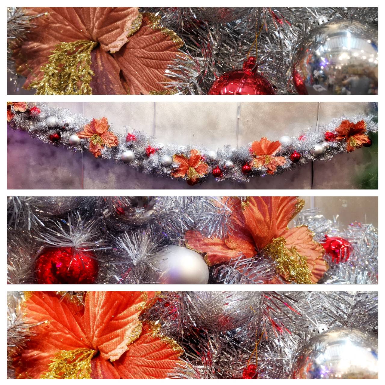 สายสนคริสต์มาสธีมสีเงินตกแต่งขนาด2.7เมตรTOP GARLAND.