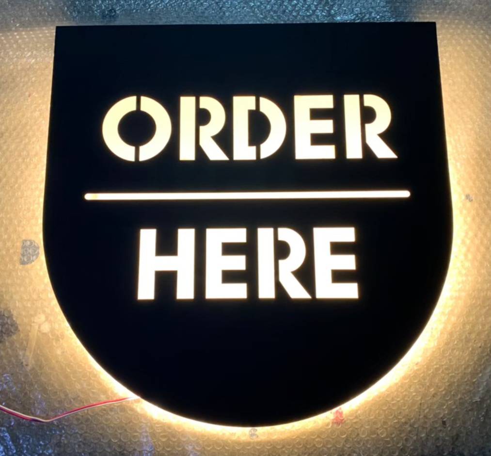 #ป้ายอักษรไฟออกหลัง #โลโก้ซิงค์ทำสีไฟออกหลัง