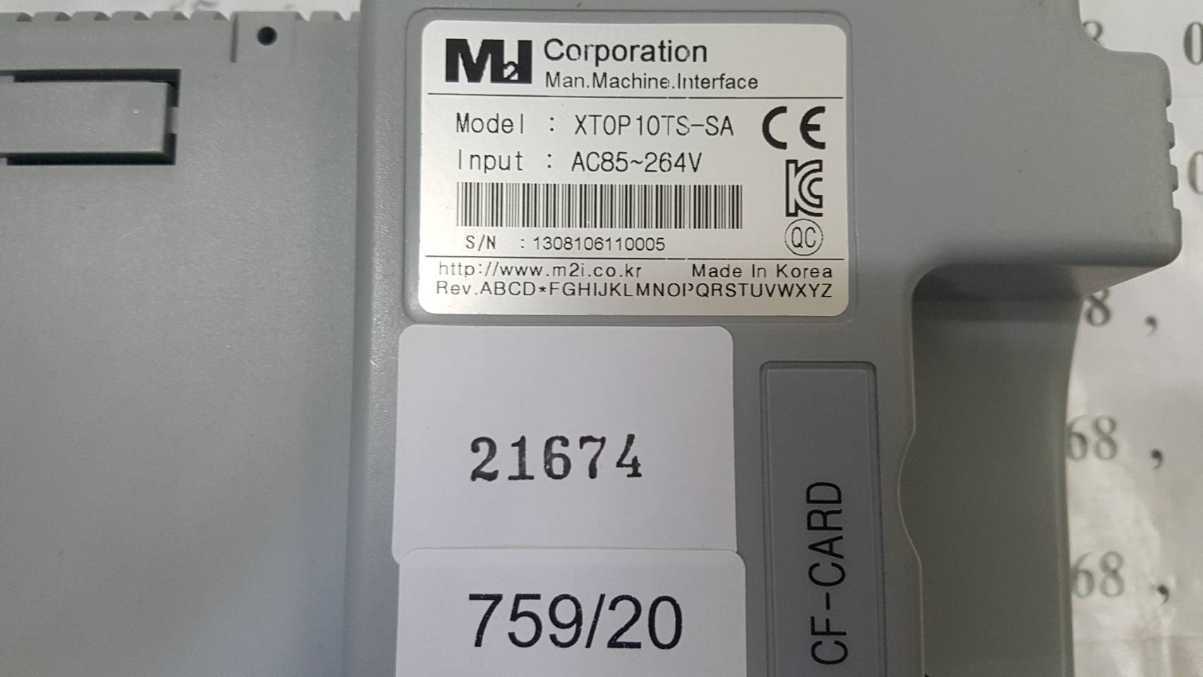 LCD TOUCH SCREEN " M2I " MODEL : XTOP10TS-SA