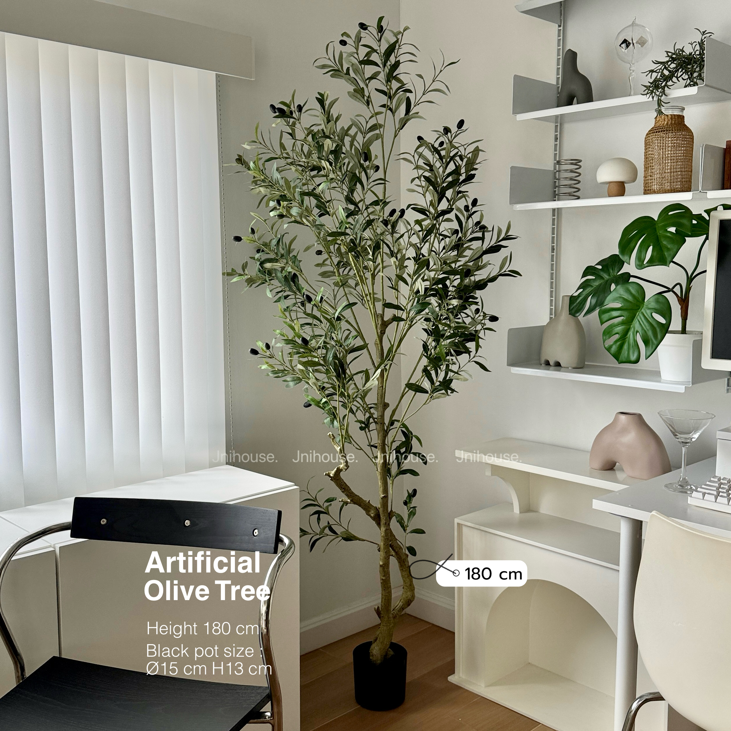 [พร้อมส่ง] Jnihouse : ต้นมะกอกปลอม Artificial Olive Tree (ลำต้นคู่)