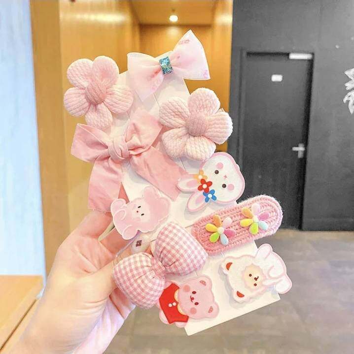💗มาหยากิ๊ฟช้อป💗กิ๊บเซ็ตน่ารัก กิ๊บเครื่องประดับผม แฟชั่นเด็ก สีสันสดใส เซ็ต 10 ชิ้น