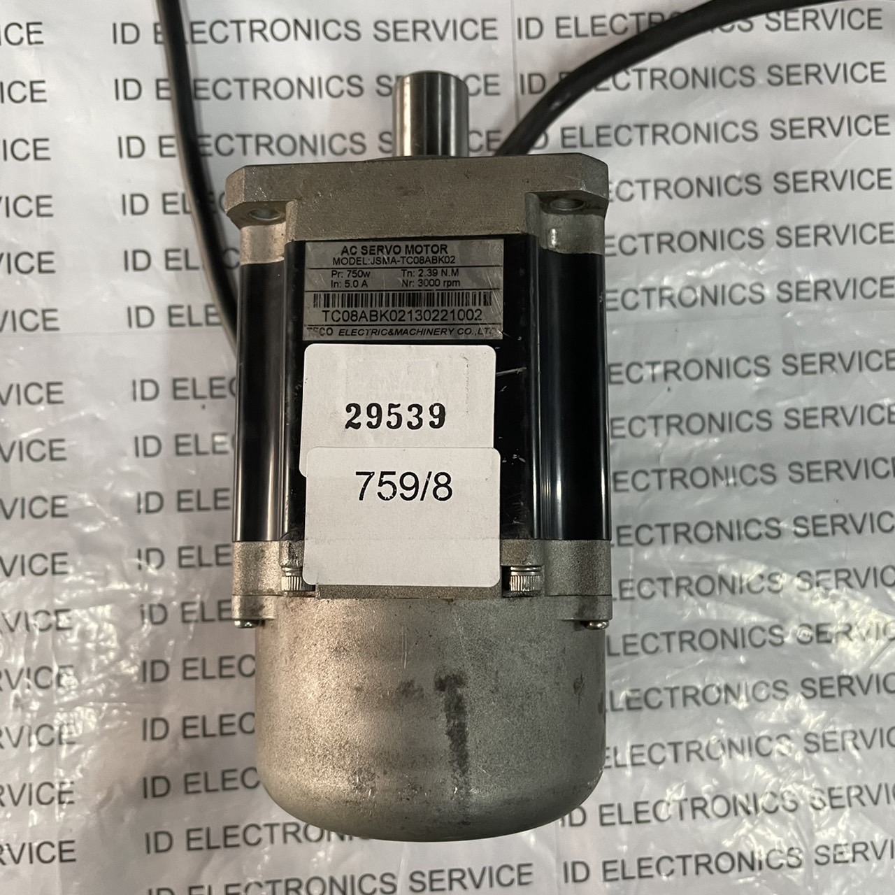 SERVO MOTOR " TECO " MODEL : JSMA-TC08ABK02