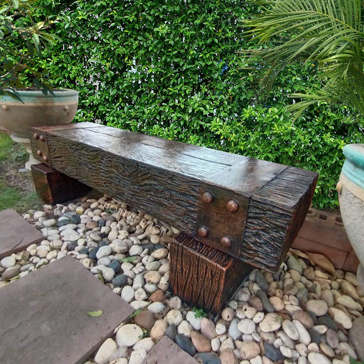 เก้าอี้สนาม ม้านั่งสนามในสวน เก้าอี้แต่งสวน รุ่น เนเจอร์03 ยาว 180 cm.