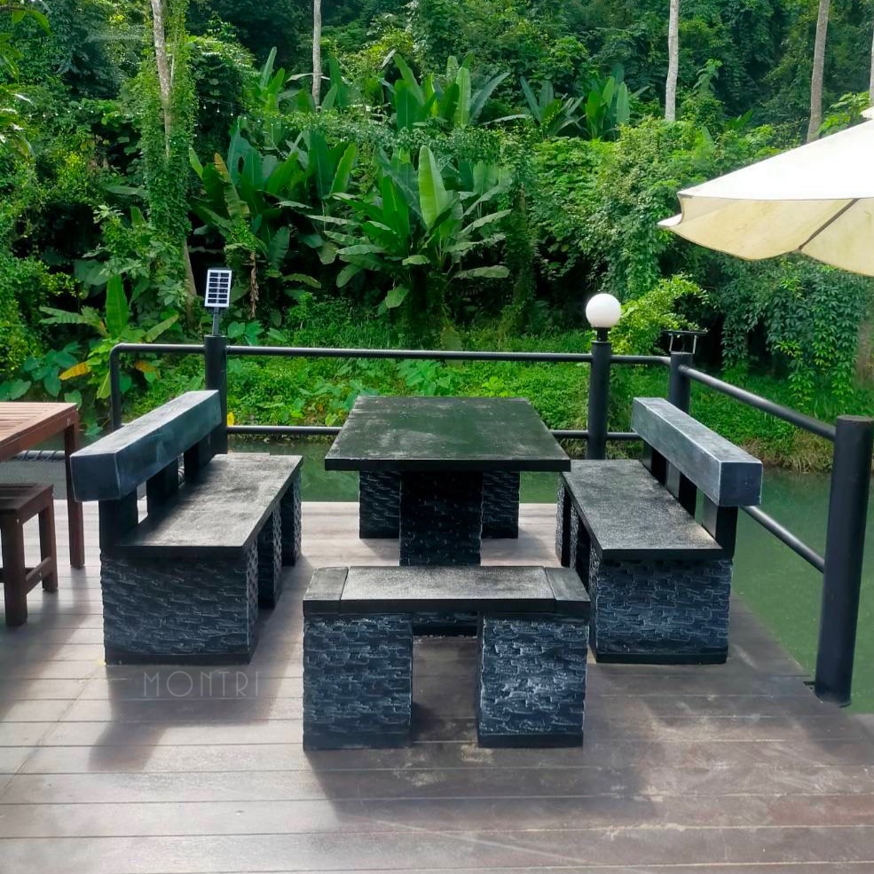 โต๊ะสนาม ชุดโต๊ะสนาม โต๊ะสนามพนักพิง ขนาดยาว 1.5 เมตร นั่งได้ 10 ท่าน ทนแดดทนฝน ใช้งานได้ในระยะยาว