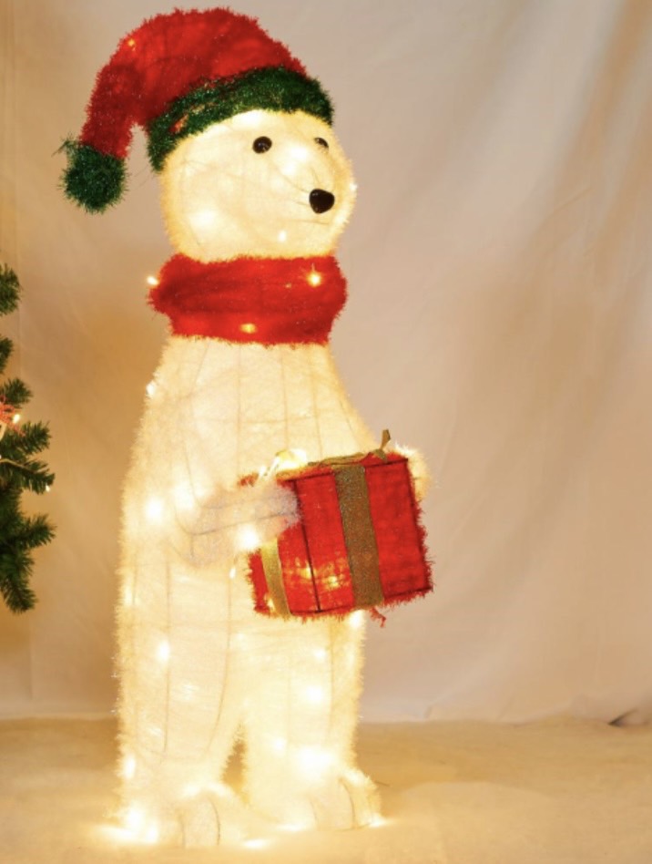 หมีขาวขั่วโลก ตุ๊กตาไฟคริสต์มาส"แบบยืน"1เมตร