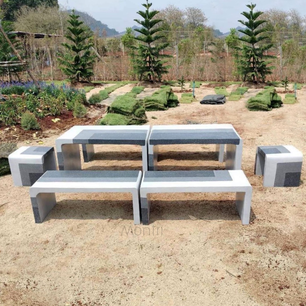 ชุดโต๊ะสนาม ชุดโต๊ะปูนซีเมนตร์ รุ่น Jumbo Loft ลายหินอ่อน (เป็นราคาสินค้ายังไม่รวมค่าส่ง) โต๊ะสนามกลางแจ้ง โต๊ะสนาม