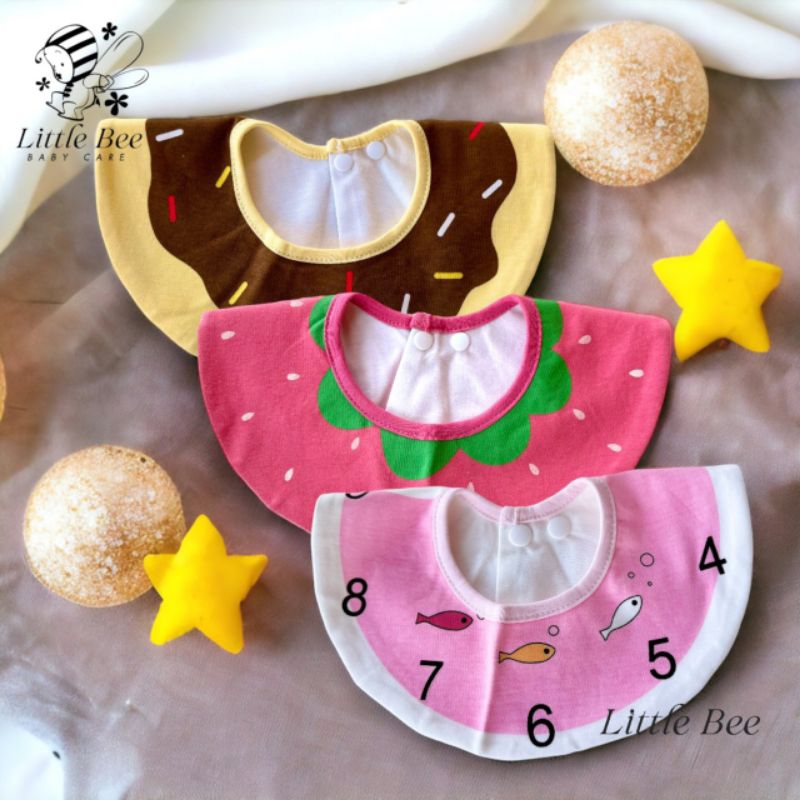 Little Bee [พร้อมส่ง] ผ้ากันเปื้อนเด็ก ผ้าซับน้ำลายเด็ก กันน้ำได้ ทรงกลม - BibO