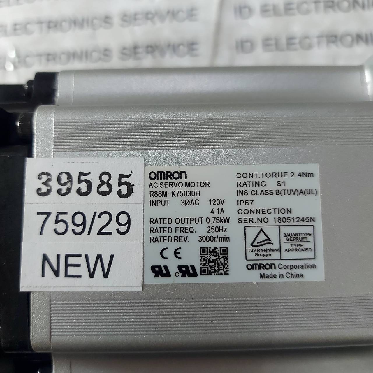 SERVO MOTOR "OMRON" รุ่น R88M-K75030H