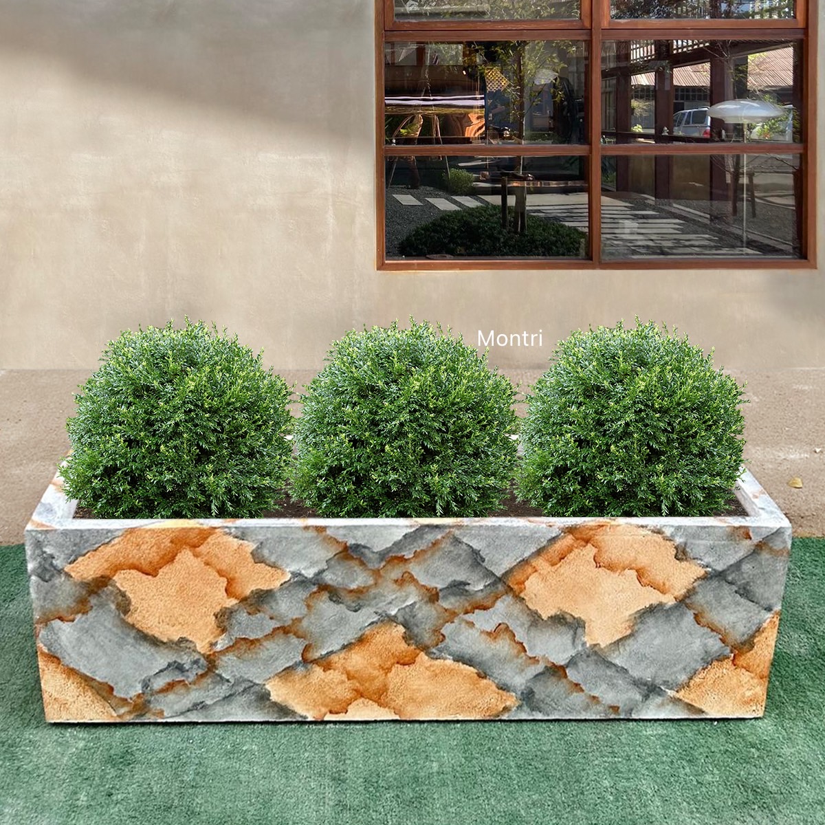 กระถางทรงรางหมู set 10 ใบ ลงสีคุณภาพพร้อมเคลือบเงาสามารถวางได้ทั้งกลางแจ้งและในร่ม ขนาด 30*100* cm. วัสดุเป็นปูน