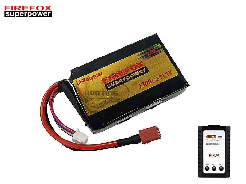 Set แบตลิโพ Firefox 20c 1300mAh 11.1v (สำหรับกล่องแบต) พร้อมเครื่องชาร์จ B3