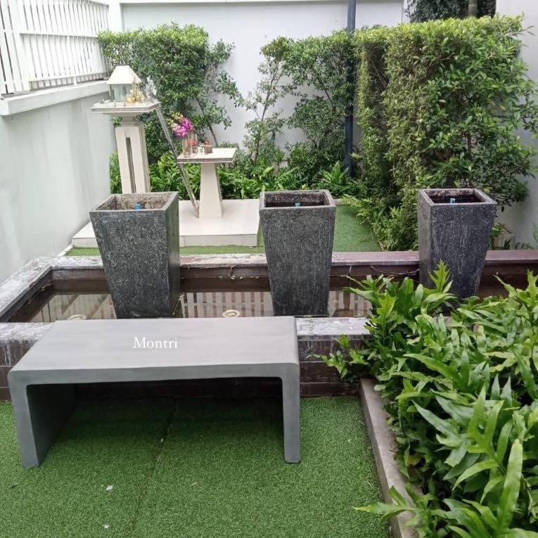 เก้าอี้คอนกรีต เก้าอี้สนามตัวยู เสริมเหล็กที่แข็งแรงและเหมาะสำหรับการตกแต่งสวน ความทนทานและการใช้งานได้ในระยะยาว