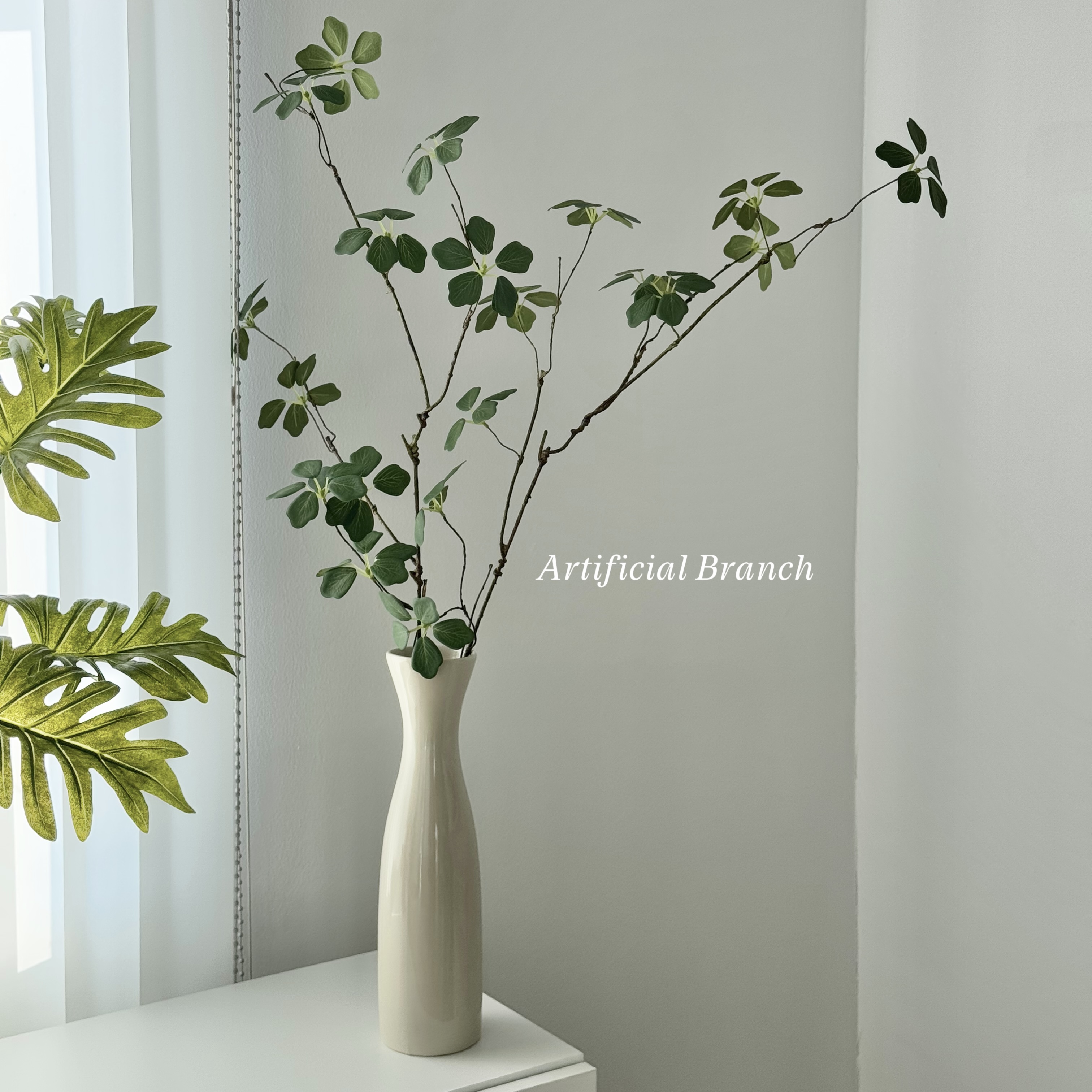 [พร้อมส่ง] Jnihouse : กิ่งไม้ประดิษฐ์ ใบ5แฉก (Green leaves)(Tree)