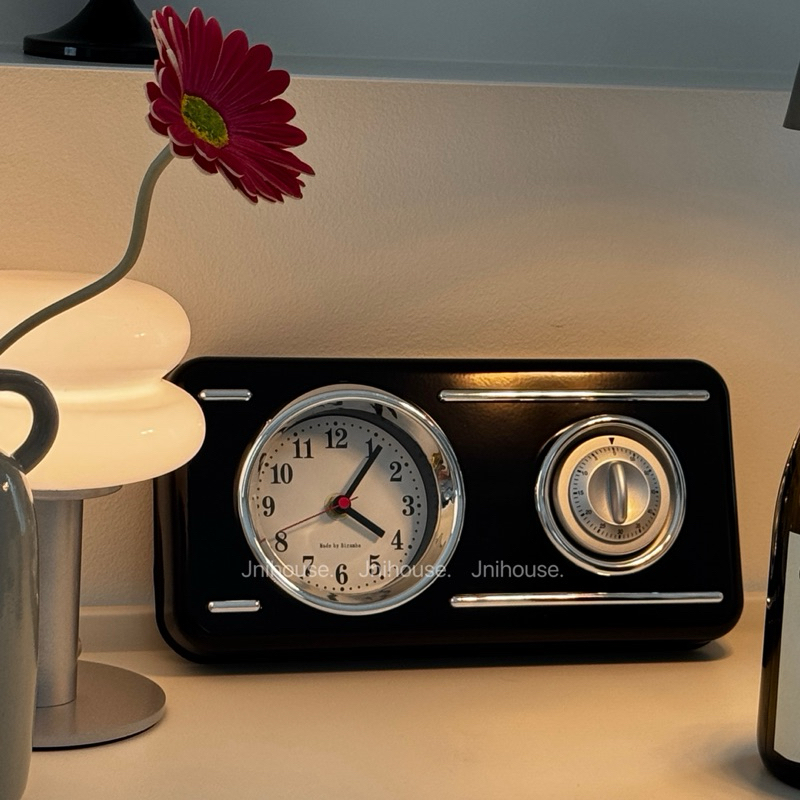 [พร้อมส่ง] Jnihouse : Vintage Twin Dial Clock –นาฬิกาดีไซน์สองหน้าปัดแบบย้อนยุค