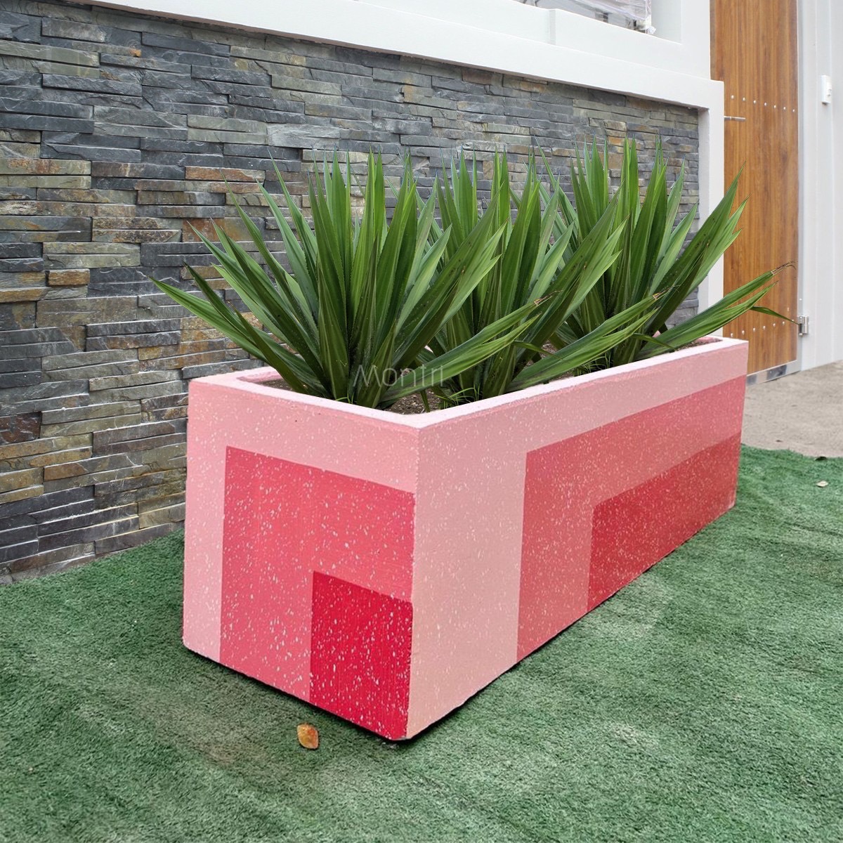 กระถางต้นไม้รางยาว set 10 ใบ ลงสีคุณภาพพร้อมเคลือบเงาสามารถวางได้ทั้งกลางแจ้งและในร่ม ขนาด 30*100* cm.