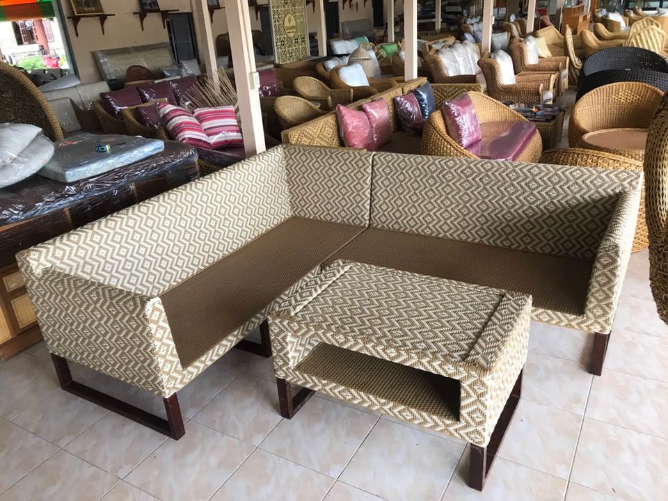 ชุดเข้ามุมหวายแท้สานหวายเทียม