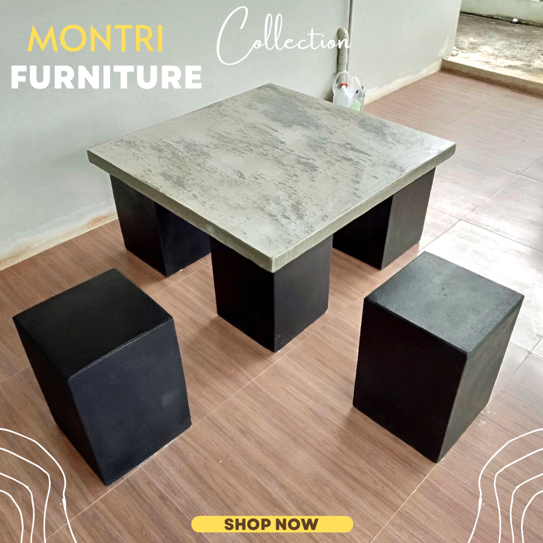 ชุดโต๊ะสนามปูน โต๊ะสนามปูน ผลิตโต๊ะปูนสนาม ชุด 4 นั่งที่ ขนาด 80*80 cm. รุ่น UNI