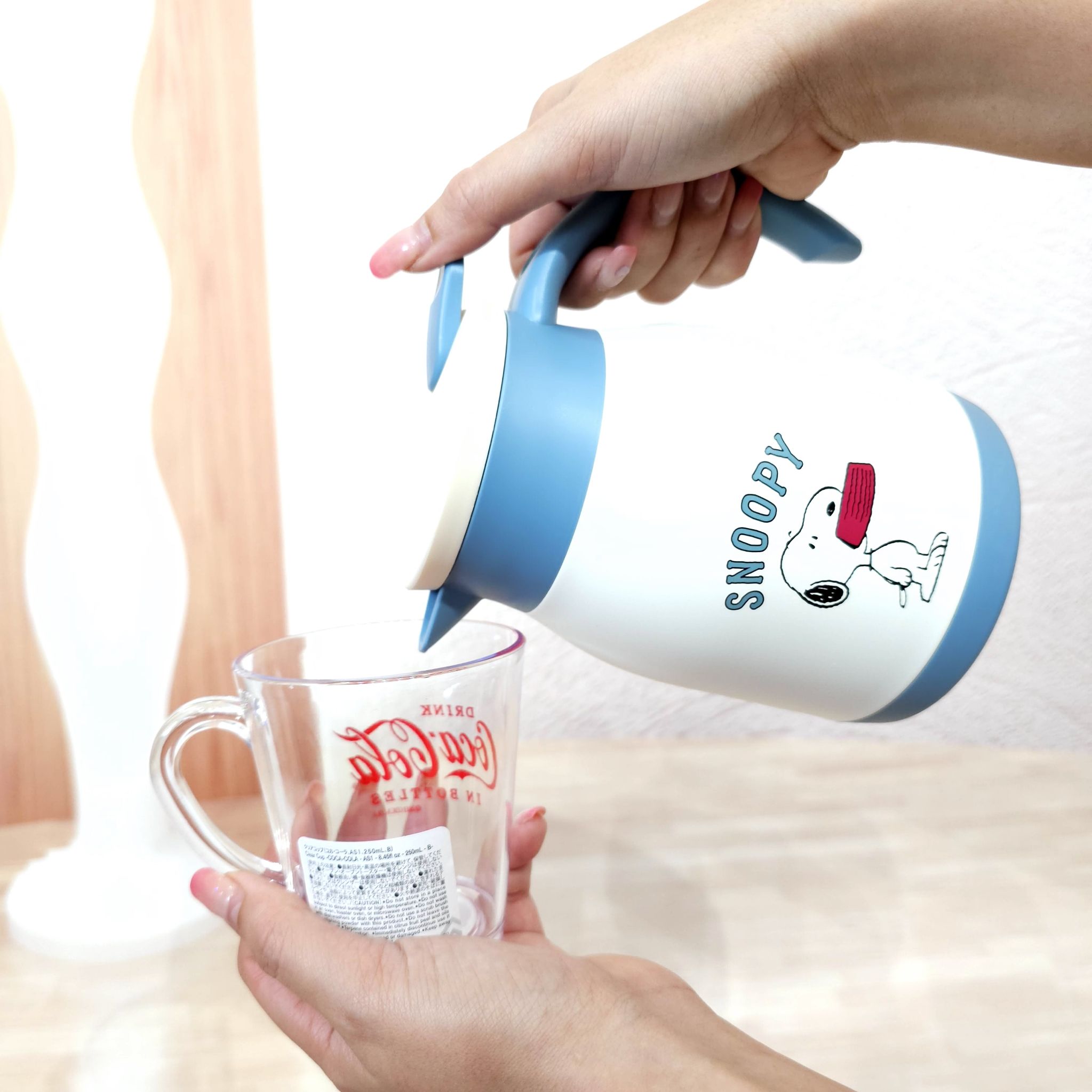 Skater snoopy stainless pot 600 ml เหยือกน้ำเก็บอุณหภูมิร้อนเย็น แบบ one push