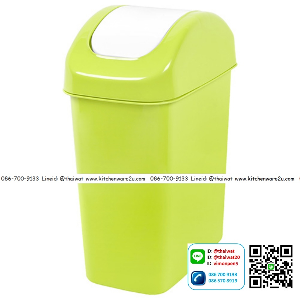 P04694 ถังขยะฝาสวิง จุ 14 ลิตร (กว้าง 18* ยาว 31* สูง 42 cm) เกรดเอ หนา สีสวย No.2146 ราคาส่งต่อ 12 ใบ: เฉลี่ย 165 บต่อใบ