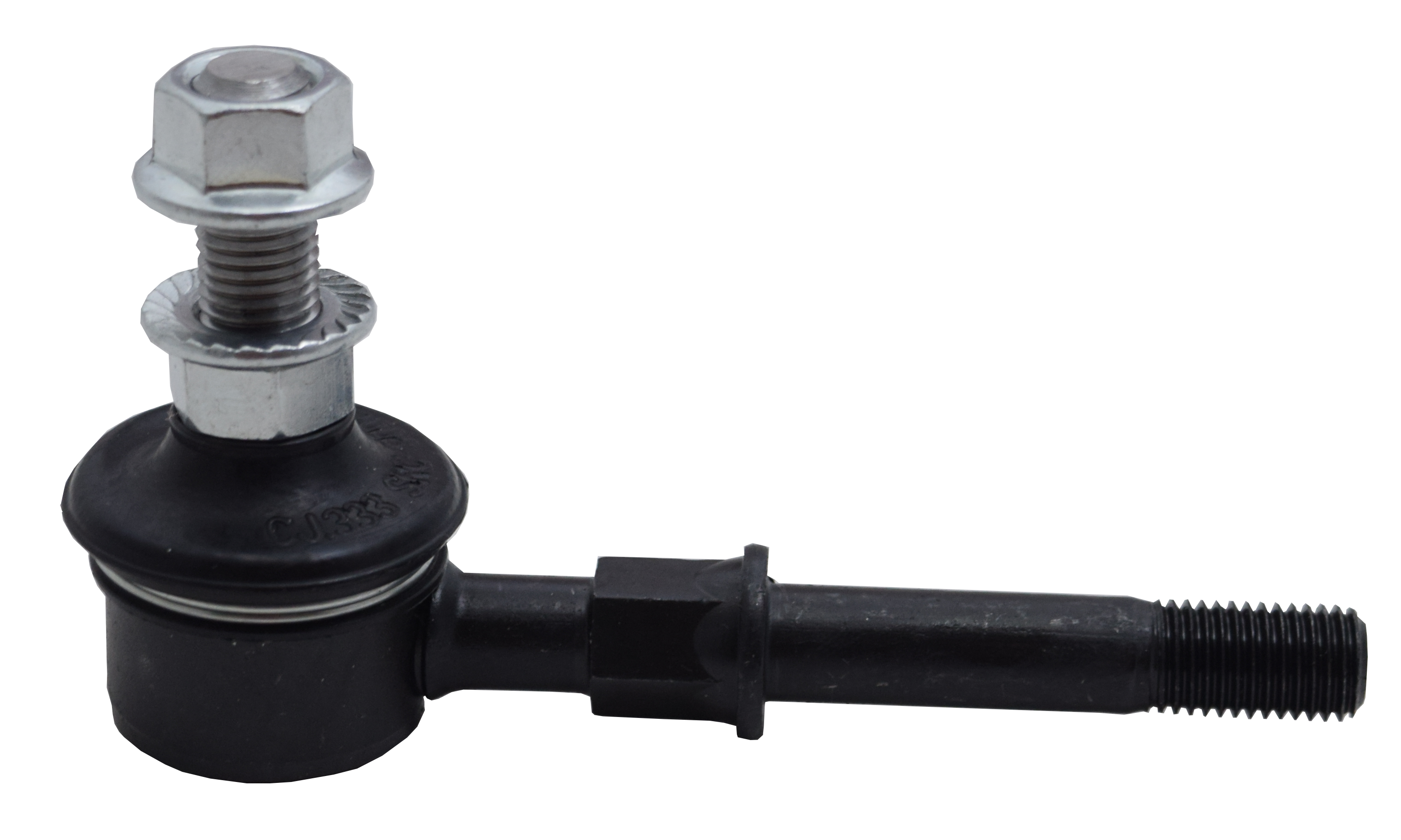 ลูกหมากกันโคลงหน้า (พร้อมลูกยาง) MITSUBISHI MIRAGE / ATTRAGE ปี 2011-On มิตซูบิชิ มิราจ แอททราจ / ขนาด ยาว A 71 mm. เกลียวเสื้อ B 10 mm. ตัวเลขบอกทิศ C 24' / 3L-7390 / ยี่ห้อ 333 (1คู่ 2 ตัว) (STABILIZER LINK FRONT) (ซ้าย / ขวา)