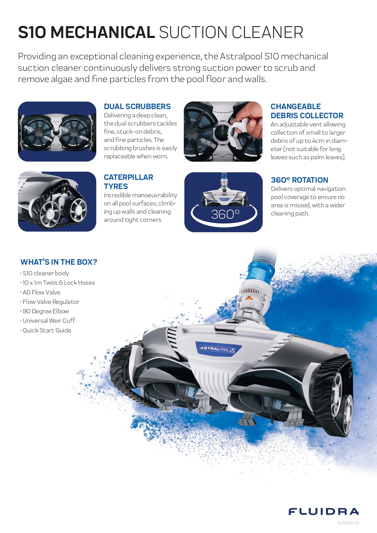 หุ่นยนต์ทำความสะอาด S20 MECHANICAL SUCTION CLEANER ASTRAL POOL