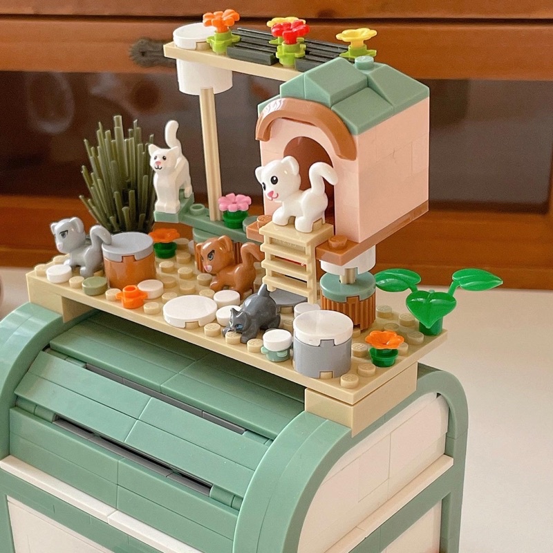 [พร้อมส่ง] Jnihouse : Brick treasure chest (Cat Box) ตัวต่อกล่องใส่ของ