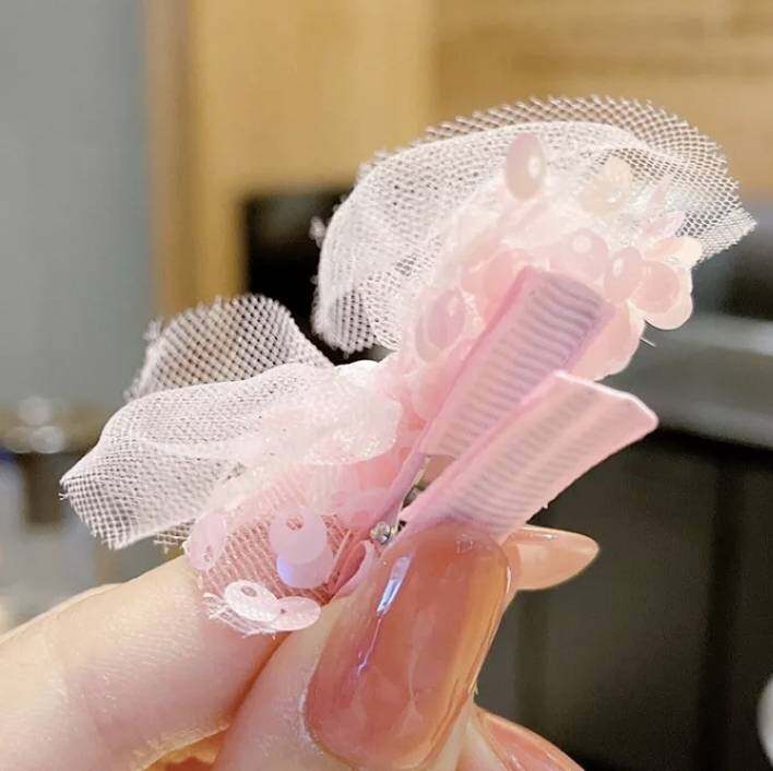 💗มาหยากิ๊ฟช้อป💗 กิ๊บติดผมโบว์นางฟ้า เจ้าหญิง น่ารักๆ สำหรับเด็กผู้หญิง สีสดใส 1 แพ็ค มี 5 ชิ้น