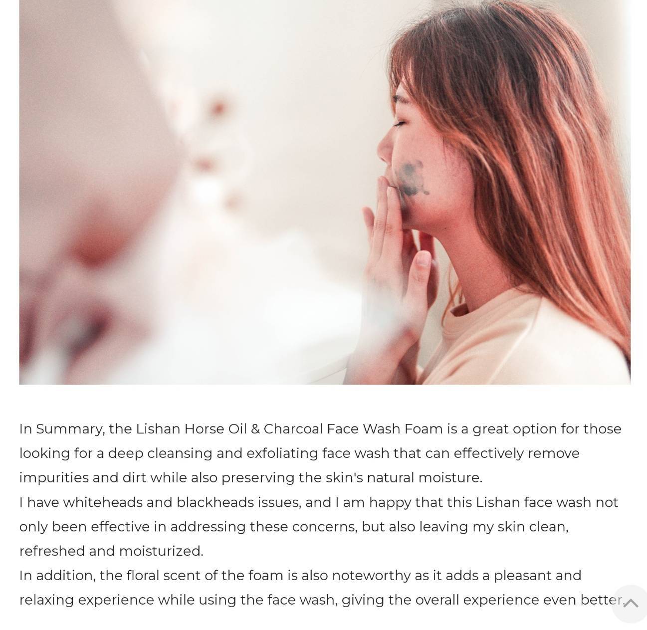 โฟมล้างหน้า Lishan Horse Oil & Charcoal Facial Wash Foam 130 กรัม