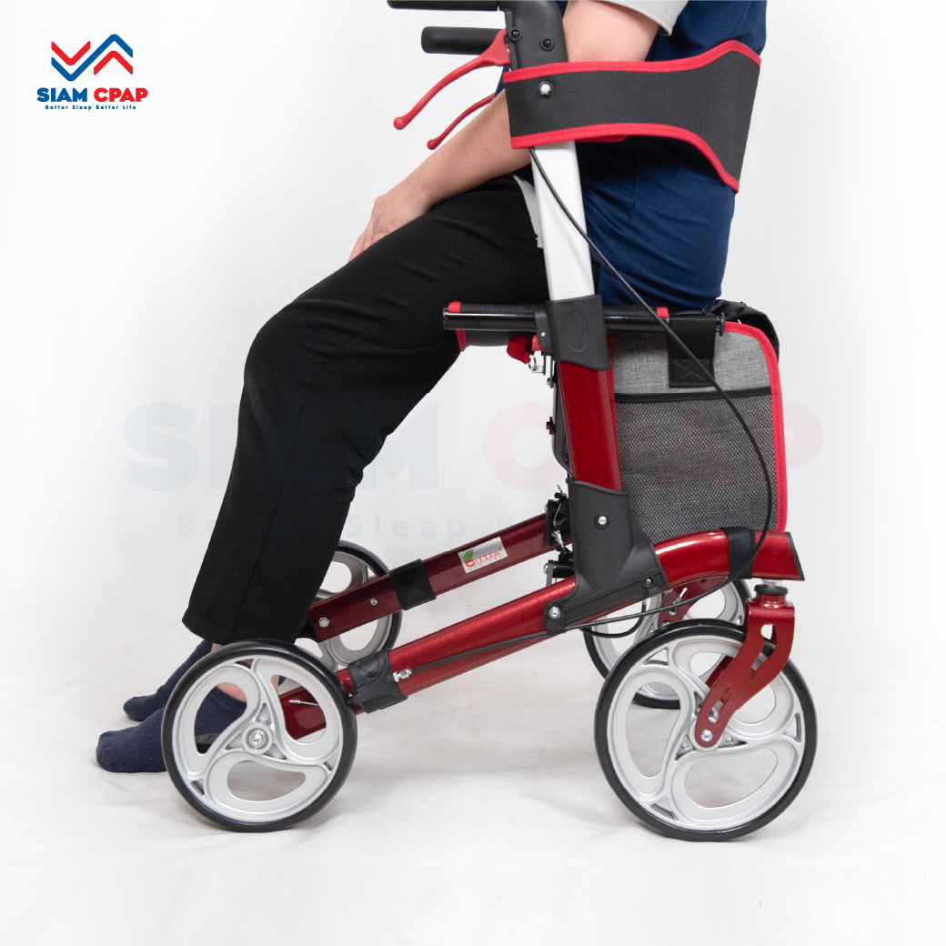 รุ่นใหม่ Rollator จากแบรนด์ Better รุ่น BT803L วอล์คเกอร์ 4 ล้อ อุปกรณ์ช่วยพยุงเดินและฝึกเดิน พร้อมที่นั่งในตัว รับประกันสินค้า 1 ปี