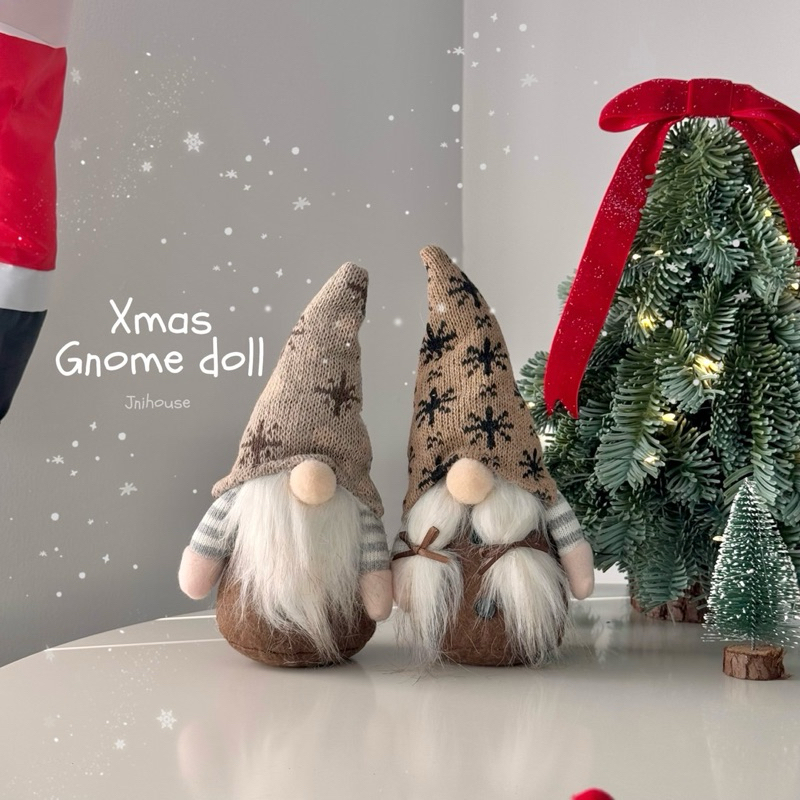 [พร้อมส่ง] Jnihouse : ตุ๊กตาโนมคู่ Xmas Gnome Doll (เซตคู่)