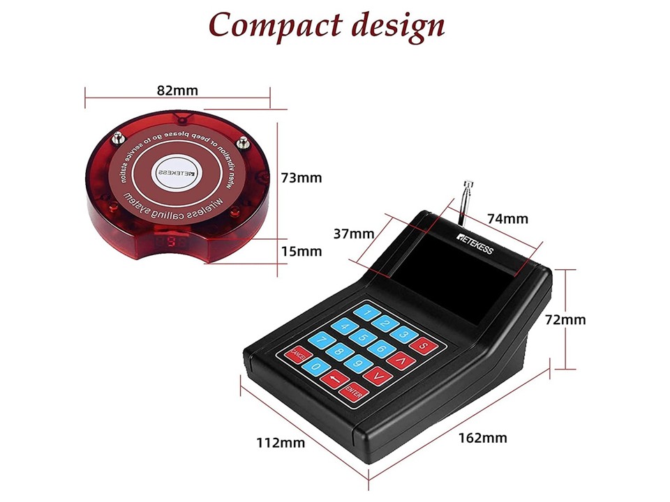 เครื่องเรียกคิวไร้สายสำหรับร้านอาหารเพจเจอร์เรียกคิวWireless Calling System
