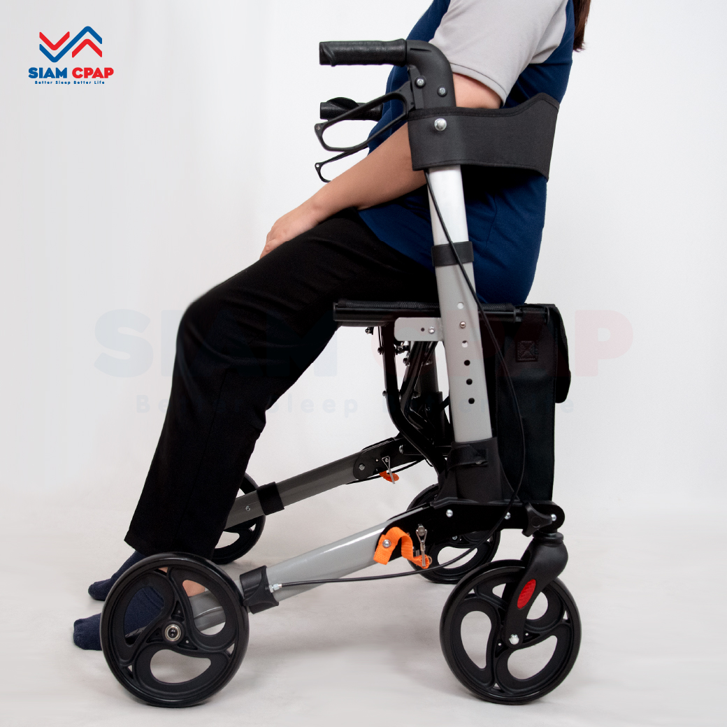 รุ่นใหม่ Rollator จากแบรนด์ Better รุ่น BT807L วอล์คเกอร์ 4 ล้อ อุปกรณ์ช่วยพยุงเดินและฝึกเดิน พร้อมที่นั่งในตัว รับประกันสินค้า 1 ปี