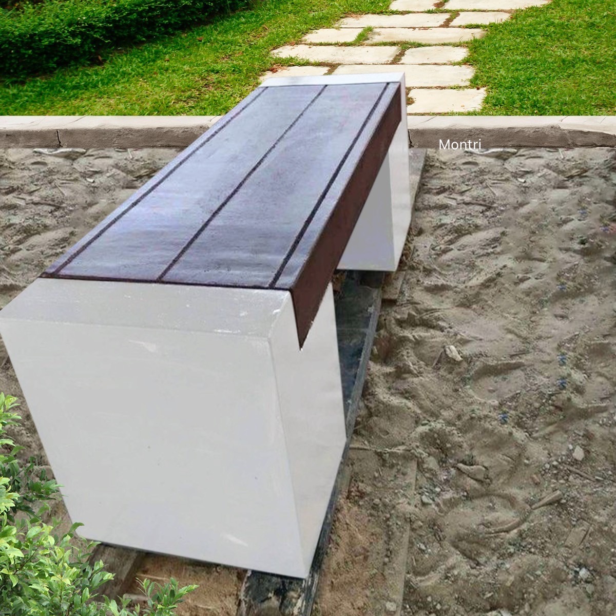 ม้านั่งสนาม ซีเมนต์เสริมเหล็ก ทนทาน สำหรับทุกพื้นที่ ขนาดยาว 120 cm. นั่งได้ 2-3 คน