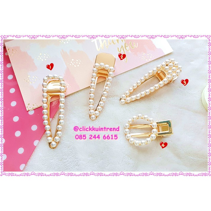 กิ๊บแบบปากเป็ด ตัวใหญ่ ติดมุกรอบ สินค้า พร้อมส่ง