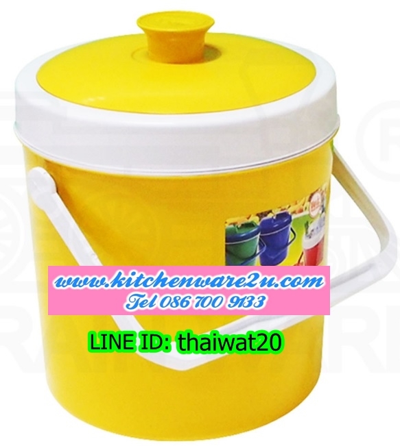 P09290 กระติก 9 ลิตร สีเหลือง (27*27*34 cm) เกรดเอ No.150 (ราคาส่งต่อ 1 โหล: 12 ใบ:เฉลี่ย 120 บต่อใบ)