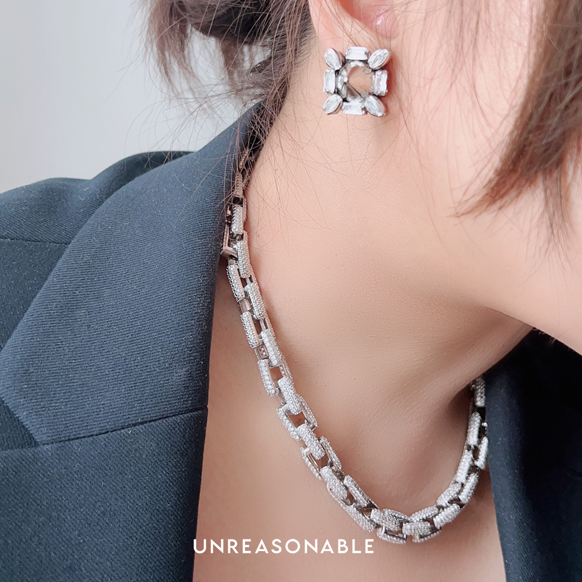 สร้อยคอเพชร CZ สุดวิ้ง สวยหรูดูแพงเป็นที่สุด UA1011-01 Unreasonable Accessories