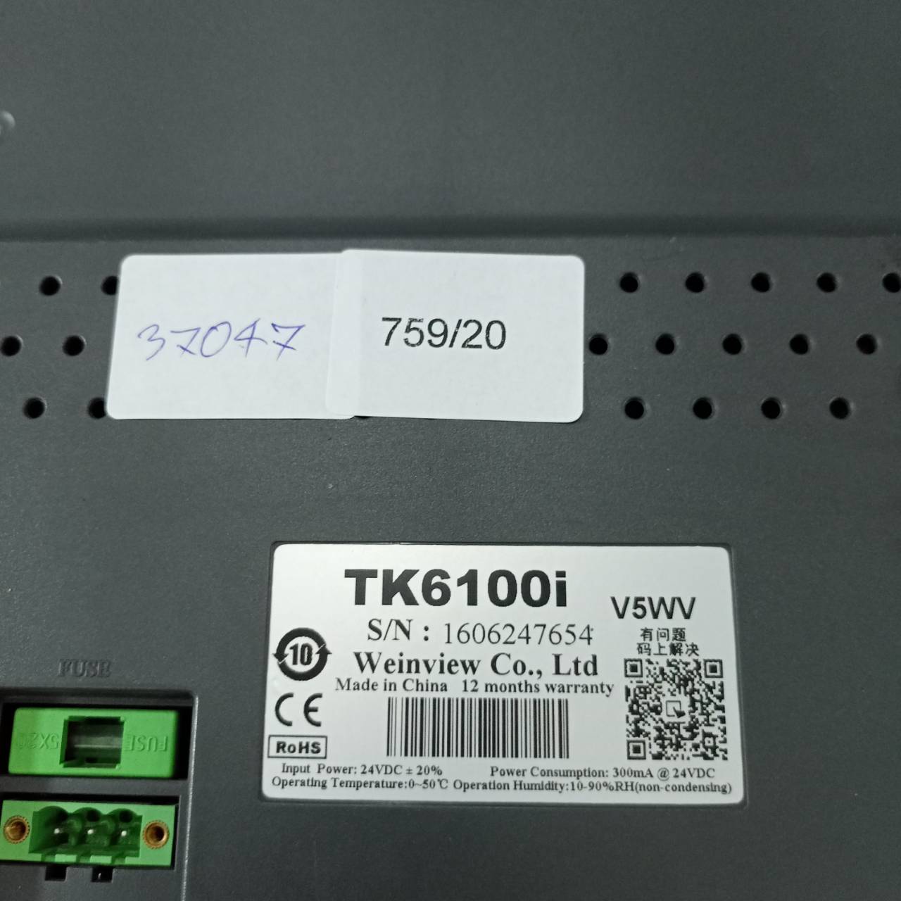 LCD TOUCH SCREEN " WEINVIEW " MODEL : TK6100i V5WV