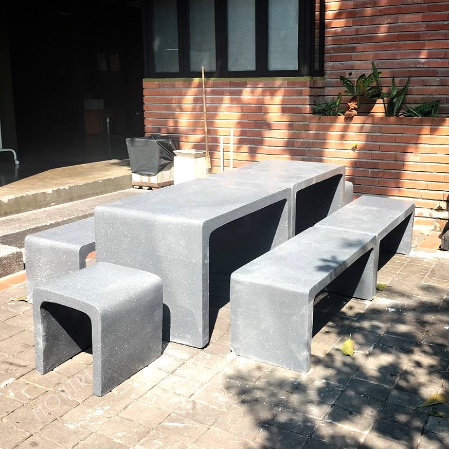 โต๊ะสนามกลางแจ้ง โต๊ะสนาม ชุดโต๊ะสนาม ชุดโต๊ะปูนซีเมนตร์ รุ่น Jumbo Loft ลายหินอ่อน