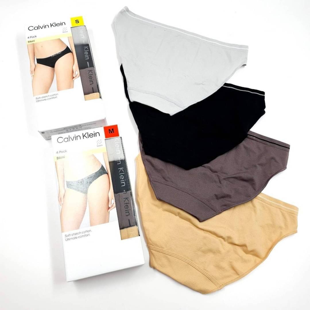 กางเกงใน Calvin Klein CK bikini Soft stretch cotton ของแท้ 100% แพค 4 ตัว (size M)
