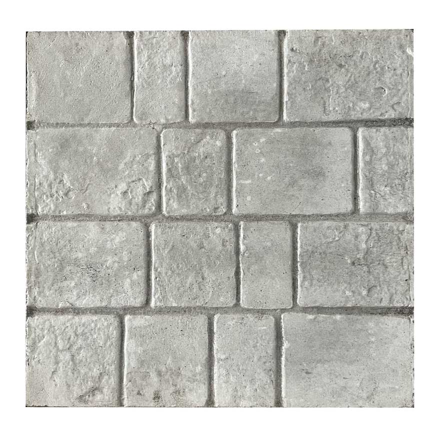 แผ่นปูทางเท้าพิมพ์ลาย ตารางไม่เท่า สีเทา