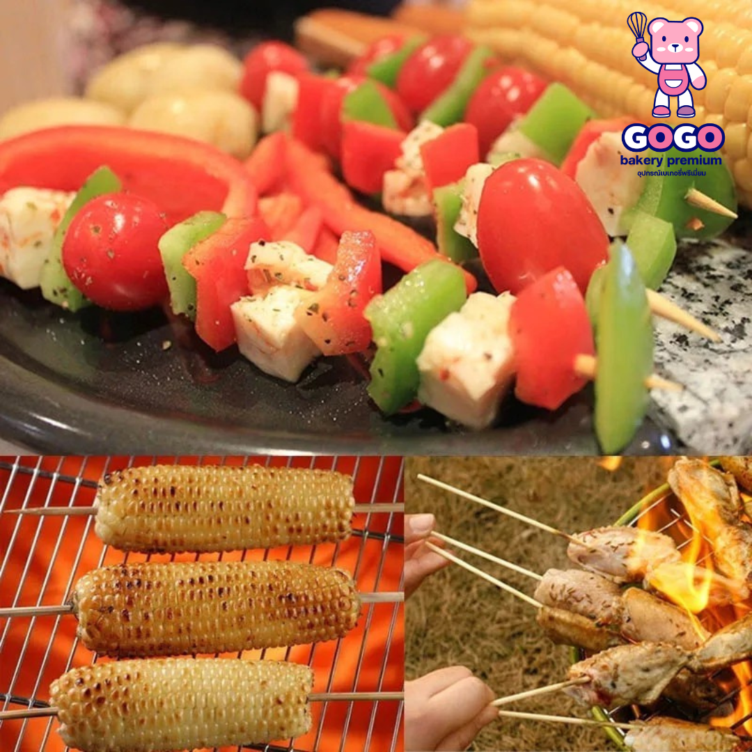 ไม้เสียบลูกชิ้น 20cm. ไม้เสียบไม้ไผ่ ไม้เสียบอาหาร ไม้แหลม