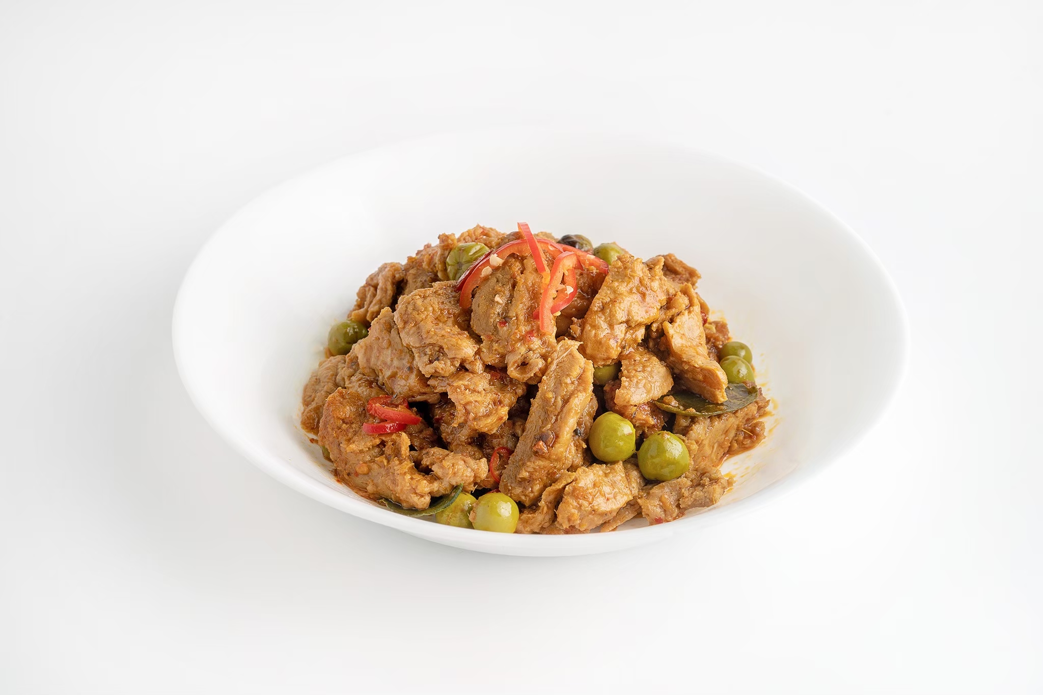 พะเเนงหมูเจ (Panaeng curry with vegan porkless)