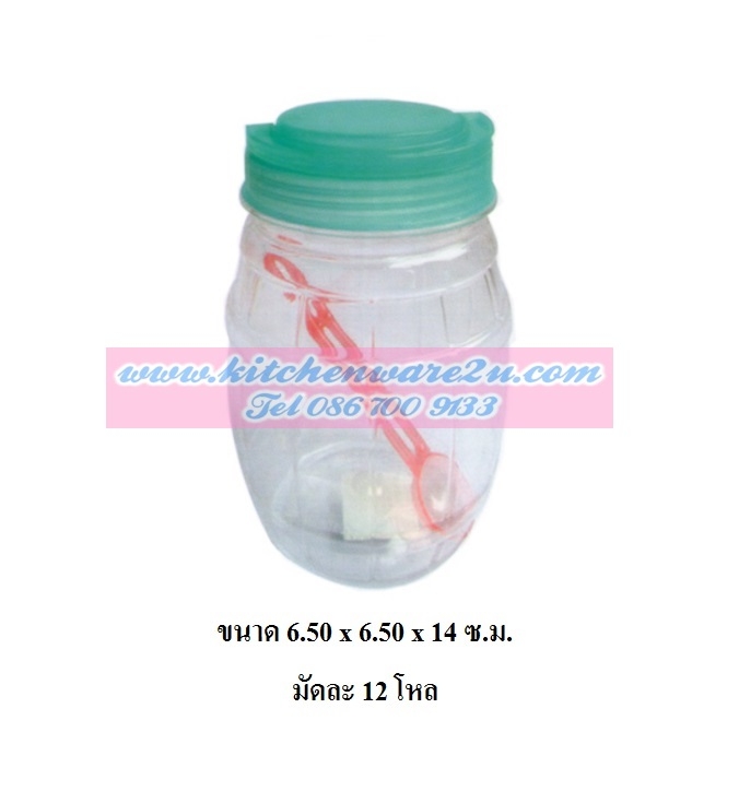 P02372 ขวดโหล PET เล็ก (6.50 x 6.50 x 14 ซ.ม.) No.10424 ราคาส่งต่อ 12 :144 ใบ:เฉลี่ย 72 บต่อโหล