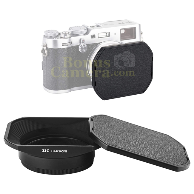 LH-JX100F II(B) ฮู้ดเหลี่ยมสีดำ+Adapter+ฝาปิด Fuji X70,X100F,X100T,X100V LH-X100,AR-X100 Lens Hood
